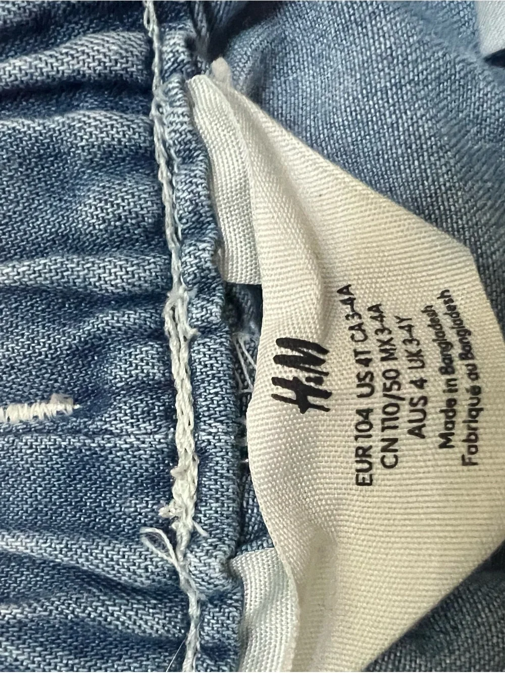 H&M Light Blue Denim Drawstring Kids Shorts